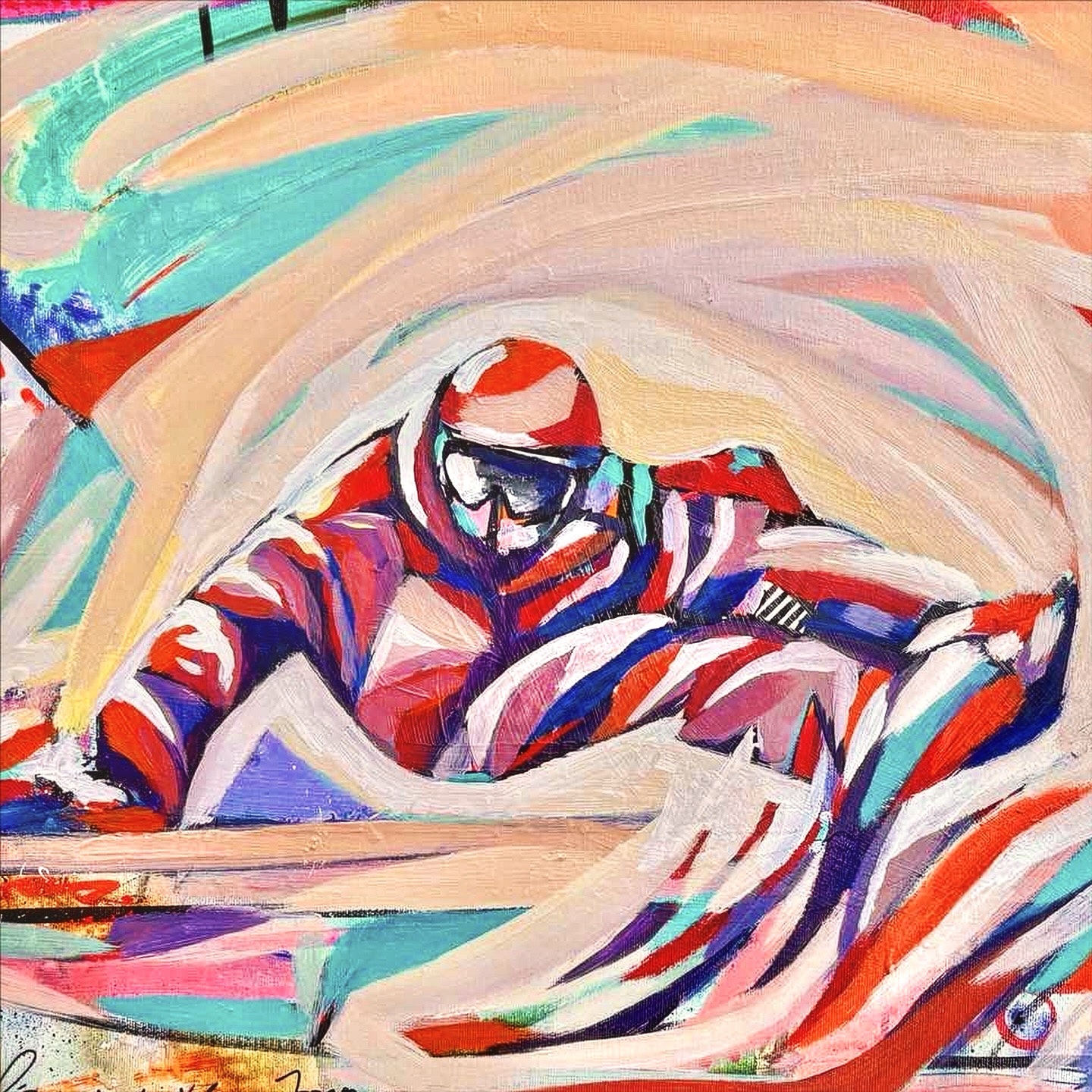 Mitatatort Eurocarve Snowemotion Acryl on canvas by Evin Eva Pešić 80x60