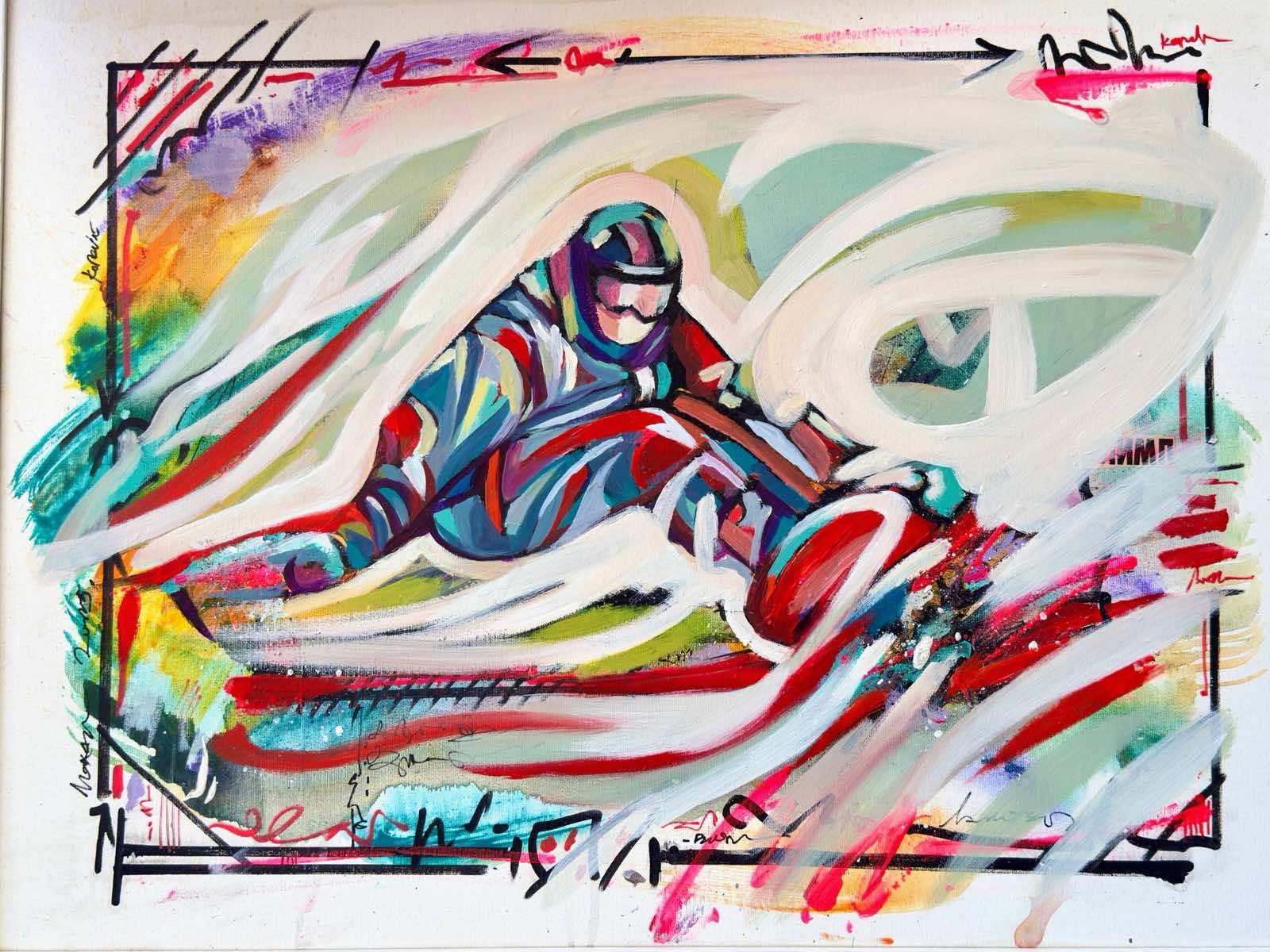 Maks Eurocarve Snowemotion Acryl on canvas by Evin Eva Pešić 80x60 - Image 2