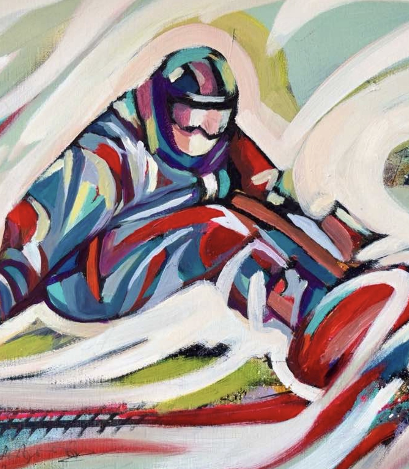 Maks Eurocarve Snowemotion Acryl on canvas by Evin Eva Pešić 80x60 - Image 3